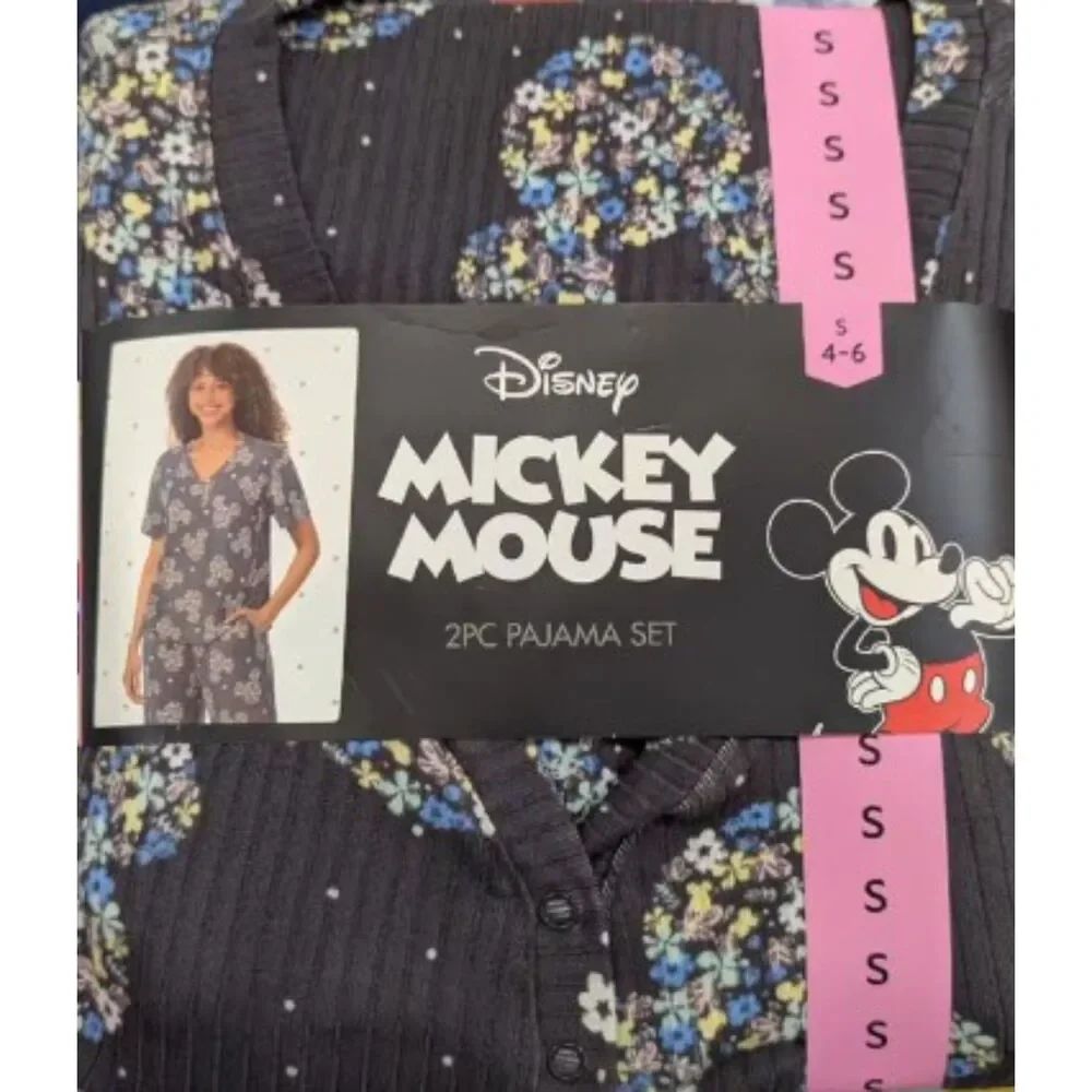 NEW NWT Stretchy Sz Small Pants & Shirt MICKEY MOUSE Pajama Lounge Set DISNEY - Picture 6 of 6